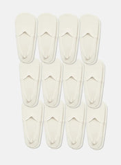 KMOWO Bamboo No Show Socks 12-Pack-Lvory White