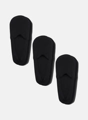 KMOWO Bamboo No Show Socks 3-Pack-Pure Black