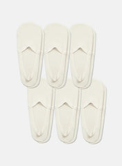 KMOWO Bamboo No Show Socks 6-Pack-Lvory White