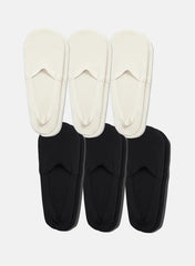 KMOWO Bamboo No Show Socks 6-Pack-Lvory White and Pure Black