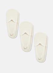 KMOWO Bamboo No Show Socks 3-Pack-Lvory White