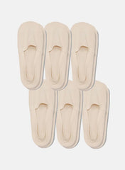 KMOWO Bamboo No Show Socks 6-Pack-Almond Beige