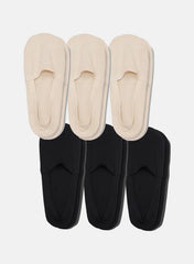 KMOWO Bamboo  No Show Socks 6-Pack-Almond Beige and Pure Black
