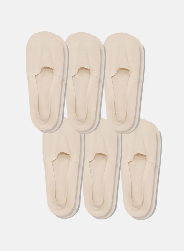 KMOWO Bamboo No Show Socks 6-Pack-Almond Beige